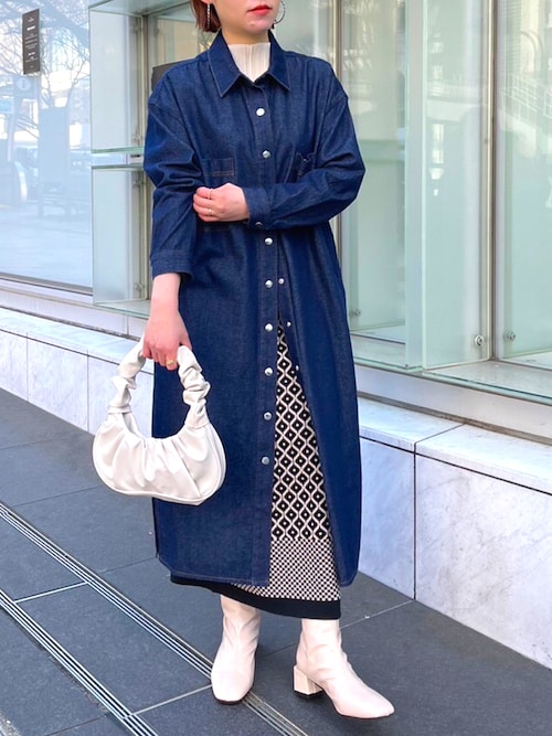 セール】【SETUP7】デニムシャツワンピース 【手洗い可】（シャツ