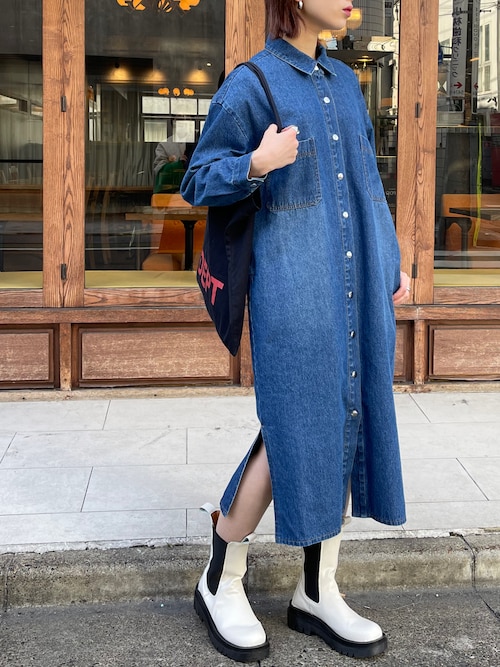 セール】【SETUP7】デニムシャツワンピース 【手洗い可】（シャツ