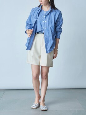 「SETUP7（セットアップセブン）のアイテム（トップス）」を使った、setup7_womenさん（レディース・160cm）の夏コーディネート