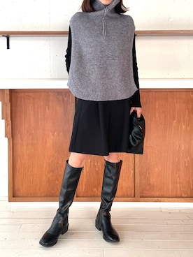 「SETUP7（セットアップセブン）のアイテム（パンツ）」を使った、setup7_womenさん（レディース・152cm）の冬コーディネート