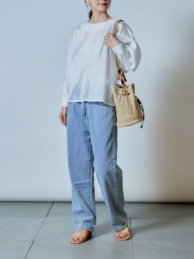 「SETUP7（セットアップセブン）のアイテム（ハンドバッグ）」を使った、setup7_womenさん（レディース・160cm）の夏コーディネート