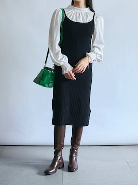 「SETUP7（セットアップセブン）のアイテム（ワンピース/ドレス）」を使った、setup7_womenさん（レディース・160cm）の秋コーディネート