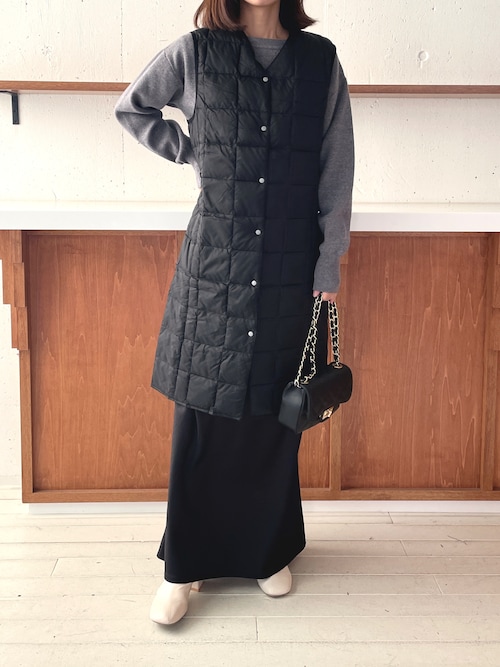 TAION（タイオン） ダウンベスト ベスト シティ クルーネック ロング