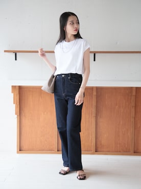 「HANES（ヘインズ）のアイテム」を使った、setup7_womenさん（レディース・160cm）の春コーディネート