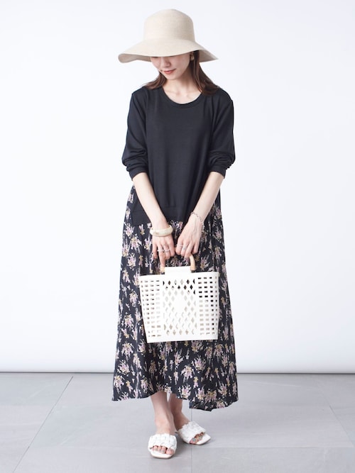 セール】【SETUP7】パターンロングスカート ドッキングワンピース KNF