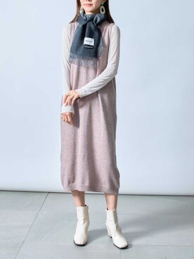 「SETUP7（セットアップセブン）のアイテム（ワンピース/ドレス）」を使った、setup7_womenさん（レディース・160cm）の秋コーディネート