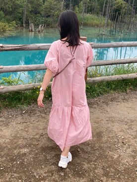 「NIKE（ナイキ）のナイキ アクア リフト ウィメンズシューズ / スニーカーサンダル / W NIKE AQUA RIFT（サンダル）」を使った、ゆさん（レディース・152cm）の夏コーディネート