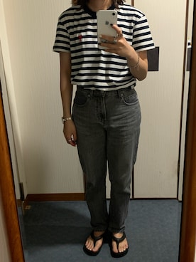 「AMIPARIS（アミパリ）のアイテム（Tシャツ/カットソー）」を使った、ゆさん（レディース・152cm）の夏コーディネート