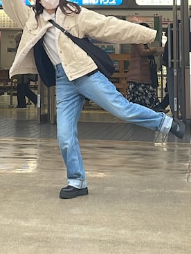 「CANAL JEAN（キャナルジーン）のアイテム（その他アウター）」を使った、ゆさん（レディース・152cm）の春コーディネート