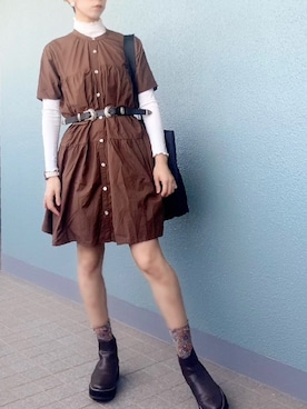 「コーデ記録」｜「アイテム（ブーツ）」を使った、mochaaaaaiyuさん（レディース・163cm）の秋コーディネート