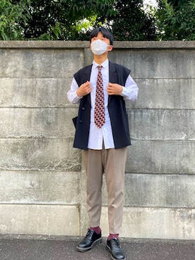 「UNIQLO（ユニクロ）の50色ソックス（消臭機能付き）（ソックス/靴下）」を使った、IBchanさん（メンズ・174cm）の秋コーディネート