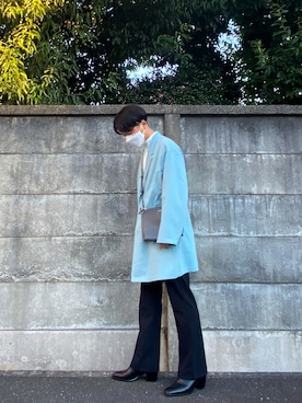 「tk.TAKEO KIKUCHI（ティーケータケオキクチ）のアイテム（トレンチコート）」を使った、IBchanさん（メンズ・174cm）の秋コーディネート