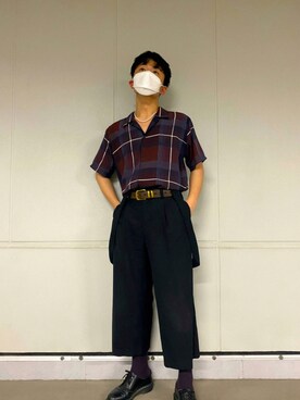 「Cuirs（キュイー）のアイテム（トップス）」を使った、IBchanさん（メンズ・174cm）の秋コーディネート