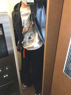 「MEMUSE」｜ラム肉さん（メンズ・169cm）の冬コーディネート