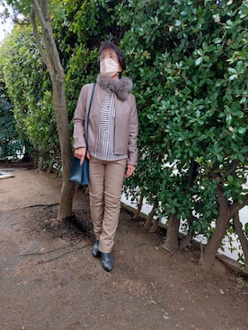 「OLIVE des OLIVE（オリーブデオリーブ）のアイテム（ノーカラージャケット）」を使った、たかちゃんさん（レディース・157cm）の秋コーディネート