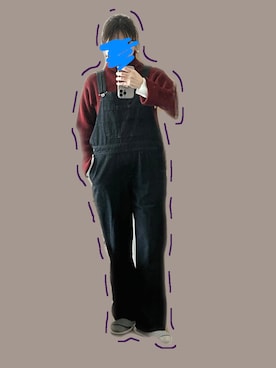 「unfil」｜「アイテム（サロペット/オーバーオール）」を使った、shihokaさん（レディース・159cm）の冬コーディネート