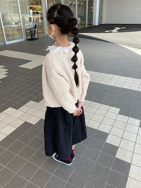 「maarook（マルーク）のアイテム（オールインワン・サロペット）」を使った、AIさん（キッズ・143cm）の春コーディネート