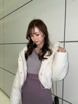 「LIPSERVICE（リップサービス）のアイテム（ダウンジャケット/コート）」を使った、maiさん（レディース・158cm）の冬コーディネート