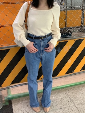 「CELINE（セリーヌ）のアイテム（トートバッグ）」を使った、冬ビビ/FTﾌｪﾐﾆﾝ/骨格ﾅﾁｭﾗﾙさん（レディース・156cm）の秋コーディネート