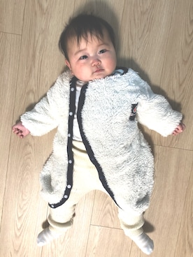 「HAKKA BABY（ハッカベビー）のアイテム」を使った、muhco0618さん（キッズ・70cm）の秋コーディネート