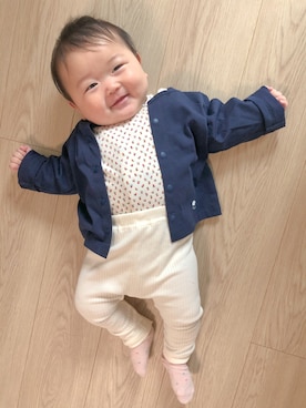「アイテム（ロンパース）」を使った、muhco0618さん（キッズ・70cm）の秋コーディネート
