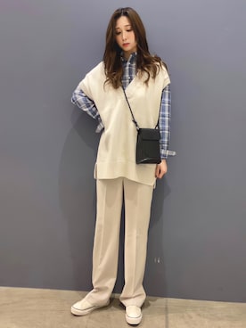 「Hashed Coorde（ハッシュドコーデ）のアイテム」を使った、𝘙𝘢𝘮𝘶さん（レディース・158cm）の春コーディネート