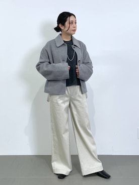 「コート」｜「アイテム（オールインワン・サロペット）」を使った、moriさん（レディース・157cm）の冬コーディネート