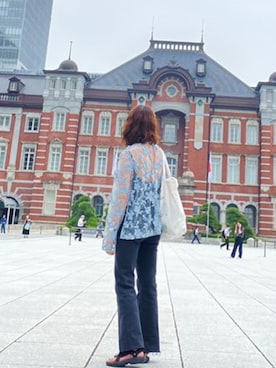「mystic（ミスティック）のセンターステッチフレアデニム（デニムパンツ）」を使った、takenokonosato98さん（レディース・163cm）の冬コーディネート
