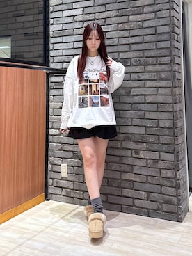 「おでかけ」｜「アイテム（スウェット）」を使った、misakiさん（レディース・166cm）の冬コーディネート