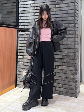 「PAGEBOY（ページボーイ）のアイテム（ブルゾン）」を使った、misakiさん（レディース・166cm）の冬コーディネート