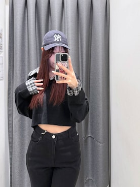 「クリスマス」｜「アイテム（キャップ）」を使った、misakiさん（レディース・166cm）の冬コーディネート