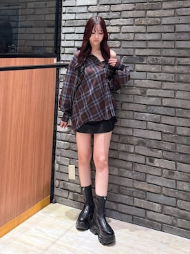 「PAGEBOY（ページボーイ）のZIPショートブーツ【消臭/抗菌防臭】（ブーツ、ブラック系）」を使った、misakiさん（レディース・166cm）の秋コーディネート