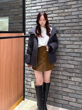 「PAGEBOY（ページボーイ）のアイテム（ブルゾン）」を使った、misakiさん（レディース・166cm）の冬コーディネート