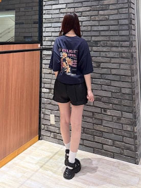 「PAGEBOY（ページボーイ）のハートマンテルネックレス3（ネックレス、シルバー系）」を使った、misakiさん（レディース・166cm）の夏コーディネート