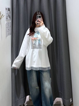 「PBLIM（ページボーイリム）のアイテム（Tシャツ/カットソー）」を使った、misakiさん（レディース・166cm）の秋コーディネート