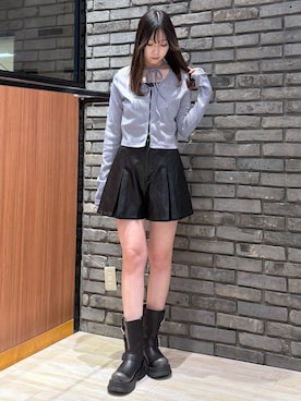 「韓国コーデ」｜「アイテム（ブーツ）」を使った、misakiさん（レディース・166cm）の春コーディネート