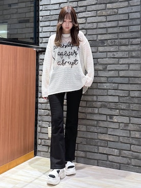 「PAGEBOY（ページボーイ）のリップスキニーデニム（デニムパンツ）」を使った、misakiさん（レディース・166cm）の春コーディネート