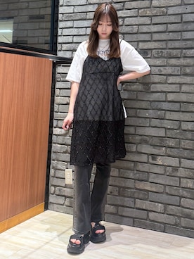 「韓国コーデ」｜「アイテム（サンダル）」を使った、misakiさん（レディース・166cm）の春コーディネート