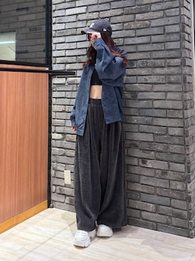 「PBLIM（ページボーイリム）の《UNISEX》ソフトスウェードブルゾン（ブルゾン）」を使った、misakiさん（レディース・166cm）の秋コーディネート