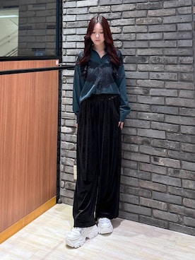「PAGEBOY（ページボーイ）のプラットチャンキースニーカー（スニーカー、ホワイト系）」を使った、misakiさん（レディース・166cm）の夏コーディネート