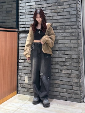 「アイテム（チャーム）」を使った、misakiさん（レディース・166cm）の秋コーディネート