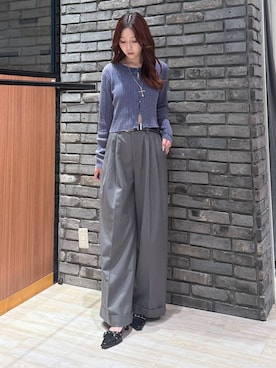 「PBLIM（ページボーイリム）のアイテム（スラックス）」を使った、misakiさん（レディース・166cm）の秋コーディネート