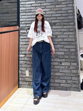 「PAGEBOY（ページボーイ）のアイテム（キャップ）」を使った、misakiさん（レディース・166cm）の春コーディネート