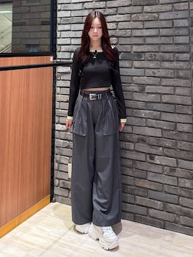 「PAGEBOY（ページボーイ）のアイテム（その他パンツ）」を使った、misakiさん（レディース・166cm）の秋コーディネート