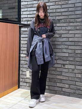 「PAGEBOY（ページボーイ）のリップスキニーデニム（デニムパンツ）」を使った、misakiさん（レディース・166cm）の春コーディネート