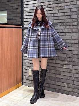 「アイテム（チェスターコート）」を使った、misakiさん（レディース・166cm）の秋コーディネート