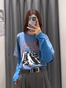 「PBLIM（ページボーイリム）のアイテム（スラックス）」を使った、misakiさん（レディース・166cm）の秋コーディネート