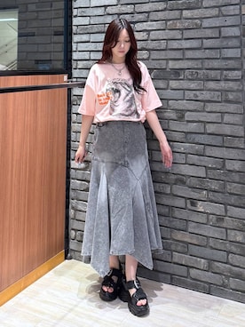 「PBLIM（ページボーイリム）のアイテム」を使った、misakiさん（レディース・166cm）の夏コーディネート