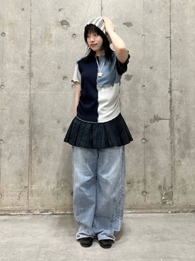 「SMELLY（スメリー）のアイテム（ニットキャップ/ビーニー）」を使った、likel1yさん（レディース・152cm）の夏コーディネート