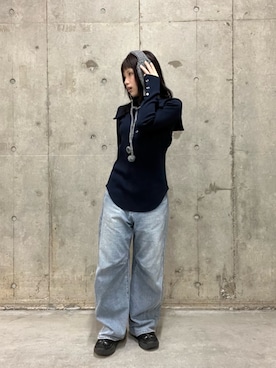 「アイテム（イヤーマフ）」を使った、likel1yさん（レディース・152cm）の冬コーディネート